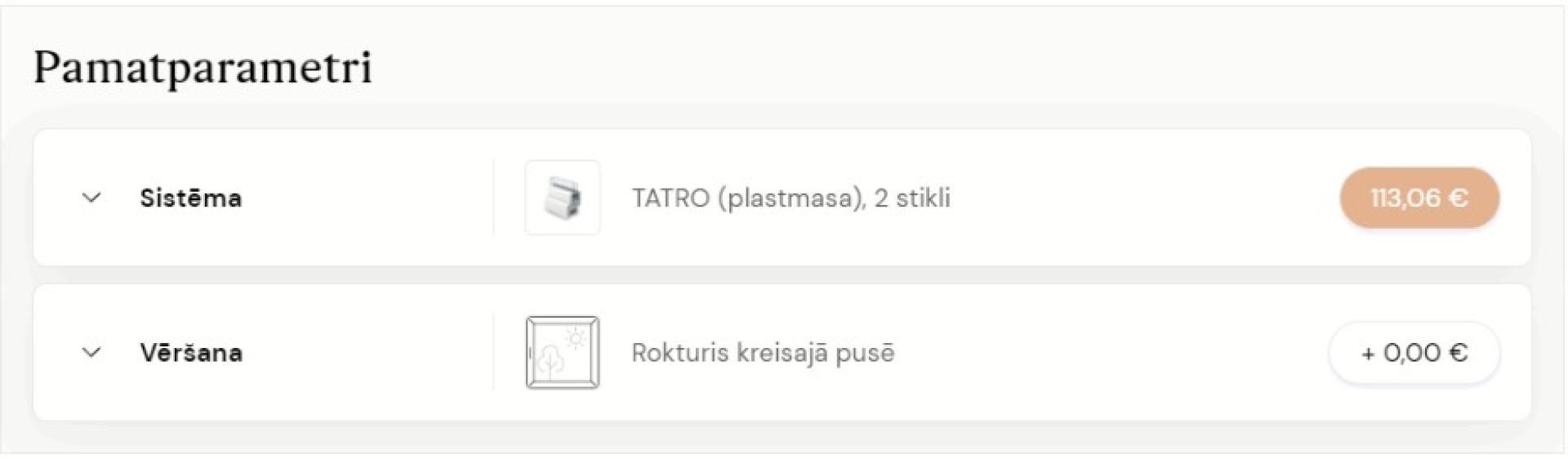 pagrindiniai parametrai